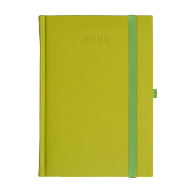 Kalendarz książkowy A5 dzienny Porcellana z gumką Oliwkowy