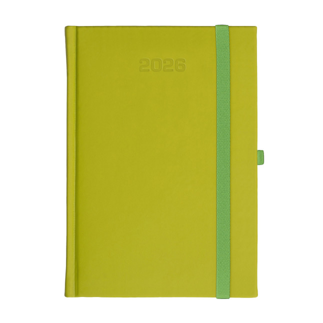 Kalendarz książkowy A5 dzienny Porcellana z gumką Oliwkowy