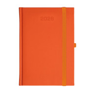 Kalendarz książkowy A5 dzienny Porcellana z gumką Pomarańczowy