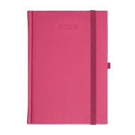 Kalendarz książkowy A5 dzienny Porcellana z gumką Różowy