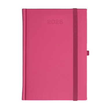Kalendarz książkowy A5 dzienny Porcellana z gumką Różowy