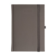 Kalendarz książkowy A5 dzienny Porcellana z gumką Szary