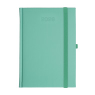 Kalendarz książkowy A5 dzienny Porcellana z gumką Turkusowy