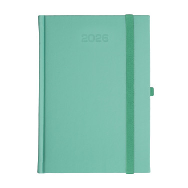 Kalendarz książkowy A5 dzienny Porcellana z gumką Turkusowy