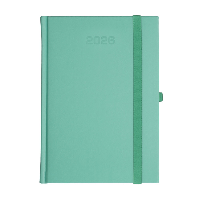 Kalendarz książkowy A5 dzienny Porcellana z gumką Turkusowy