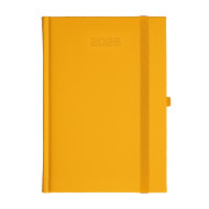Kalendarz książkowy A5 dzienny Porcellana z gumką Żółty