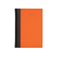 Kalendarz książkowy A5 dzienny PROSTE PIONOWE Czarny + Pomarańczowy