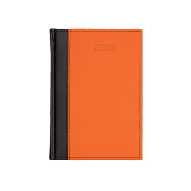 Kalendarz książkowy A5 dzienny PROSTE PIONOWE Czarny + Pomarańczowy