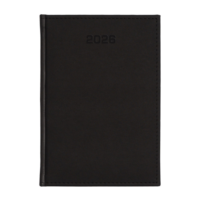 Kalendarz książkowy A5 dzienny Velour Czarny