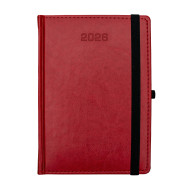 Kalendarz książkowy A5 tygodniowy Nebraska z gumką Czerwony