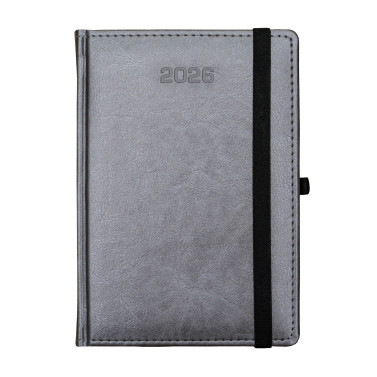 Kalendarz książkowy A5 tygodniowy Nebraska z gumką Grafitowy