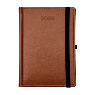 Kalendarz książkowy A5 tygodniowy Nebraska z gumką Jasnobrązowy