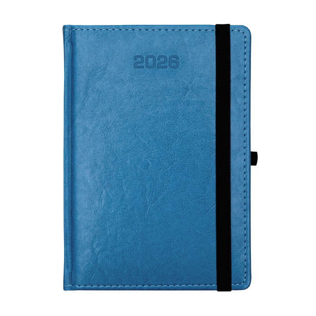 Kalendarz książkowy A5 tygodniowy Nebraska z gumką Jasny Niebieski