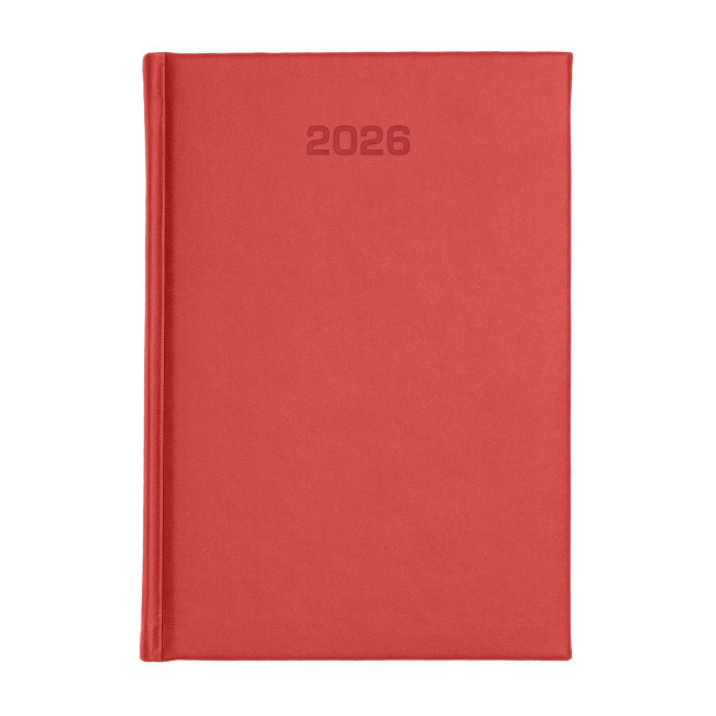 Kalendarz książkowy B6 dzienny Vivella Czerwony