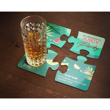 Zestaw 4 podkładek pod szklankę PUZZLE 1835117