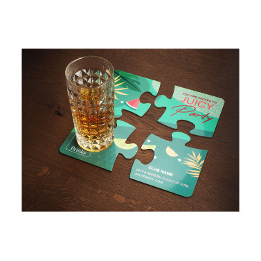Zestaw 4 podkładek pod szklankę PUZZLE 1835117