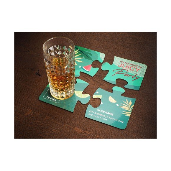 Zestaw 4 podkładek pod szklankę PUZZLE 1835117 Zestaw 4 podkładek pod szklankę PUZZLE 1835117