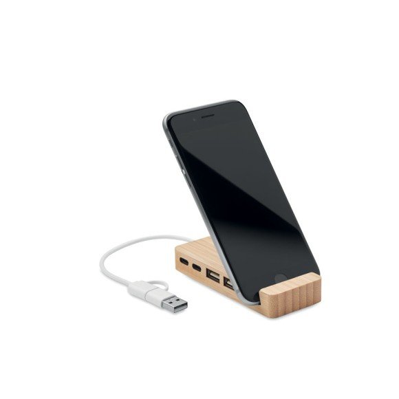 4-portowy bambusowy hub USB HUBSTAND 4-portowy bambusowy hub USB HUBSTAND