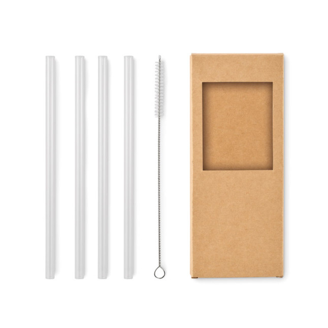 4 szklane słomki wielokrotnego GLAW