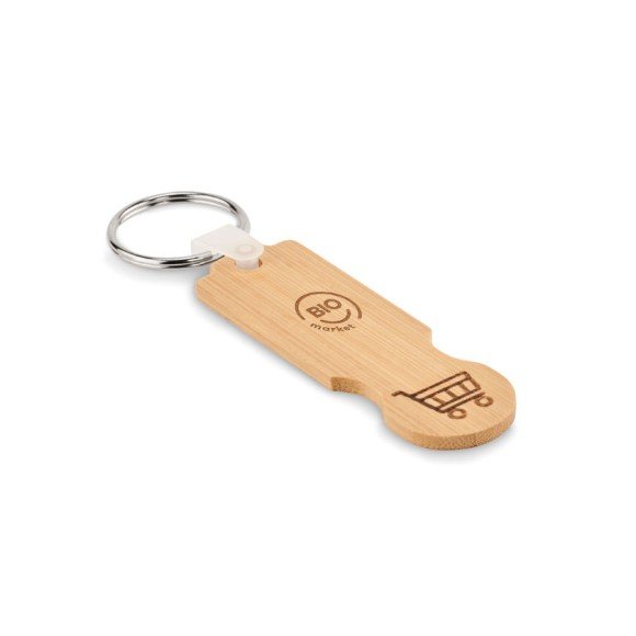 Bambusowy brelok z żetonem COMPRAS Bambusowy brelok z żetonem COMPRAS