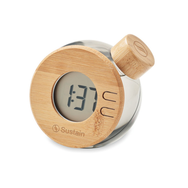 Bambusowy wodny zegar LCD DROPPY LUX