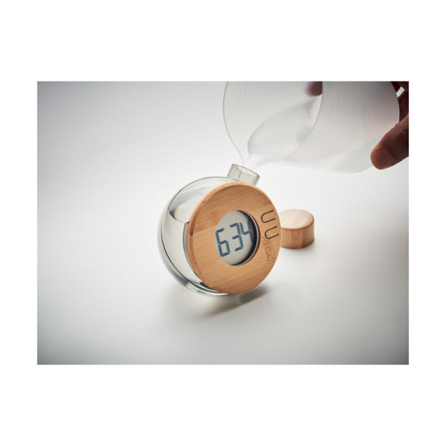 Bambusowy wodny zegar LCD DROPPY LUX