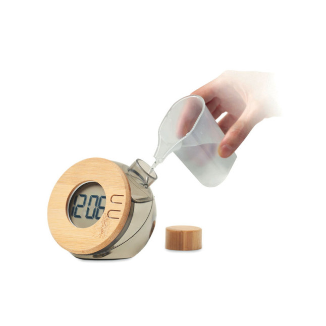 Bambusowy wodny zegar LCD DROPPY LUX