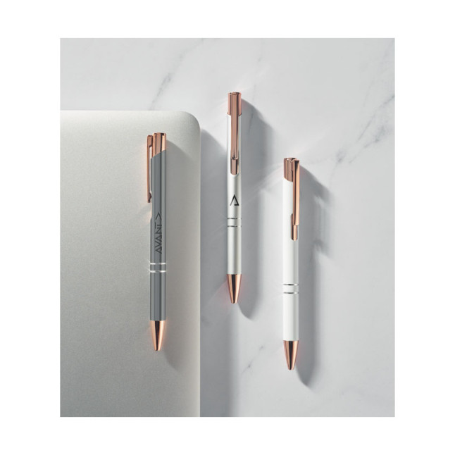 Długopis aluminiowy z rec. BERN ROSE