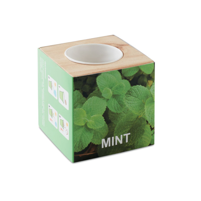 Drewniany pojemnik z ziołami MENTA