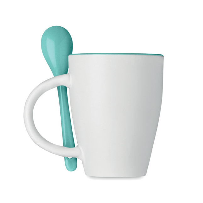 Dwukolorowy kubek z łyżeczką DUAL