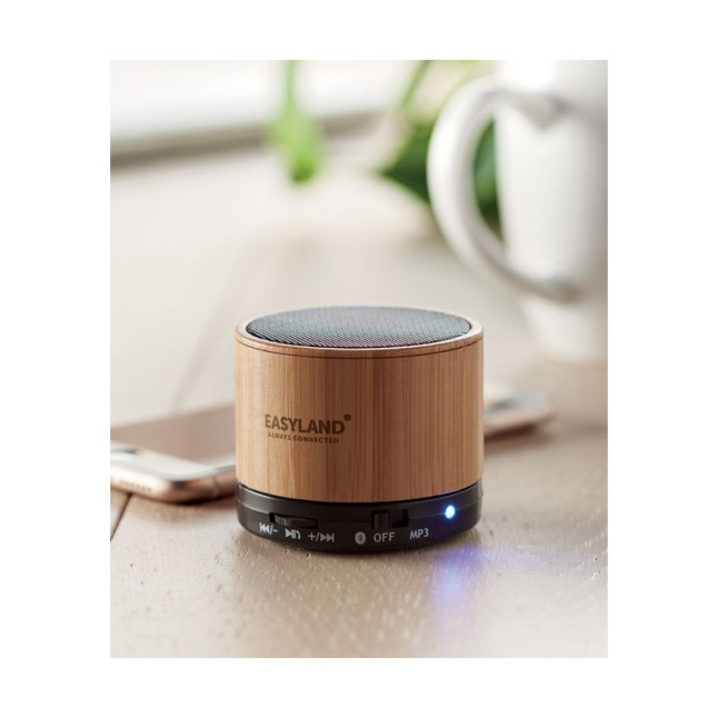 Głośnik bezprzew z bambusa ROUND BAMBOO