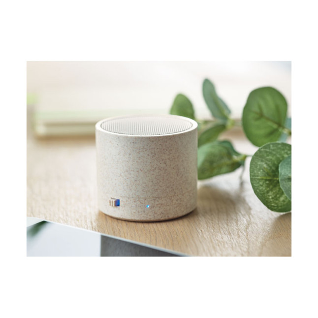 Głośnik ze słomy pszenicy/ABS ROUND BASS+