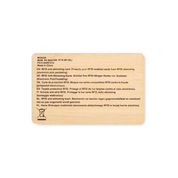Karta RFID wykonana z bambusa CUSTOS + Karta RFID wykonana z bambusa CUSTOS +