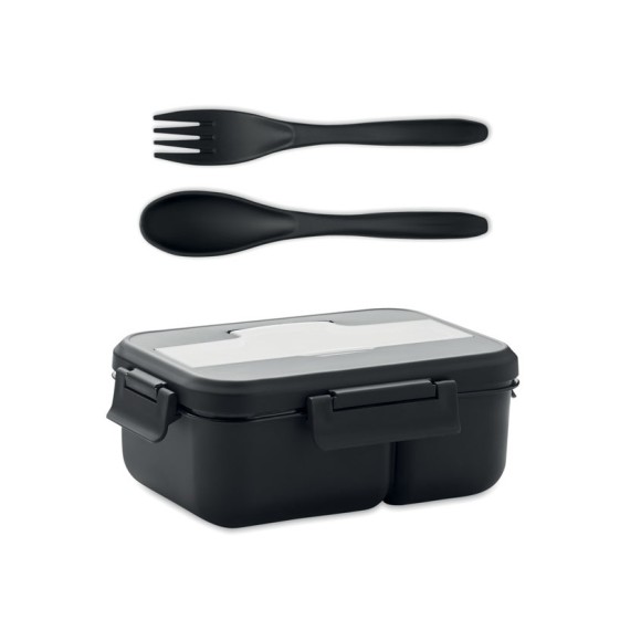 Lunch box ze sztućcami z PP MAKAN Lunch box ze sztućcami z PP MAKAN