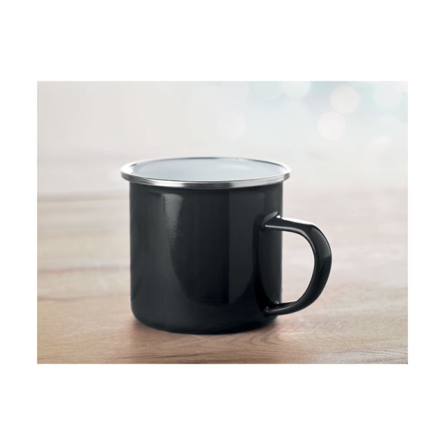 Metalowy kubek, warstwa emalii PLATEADO