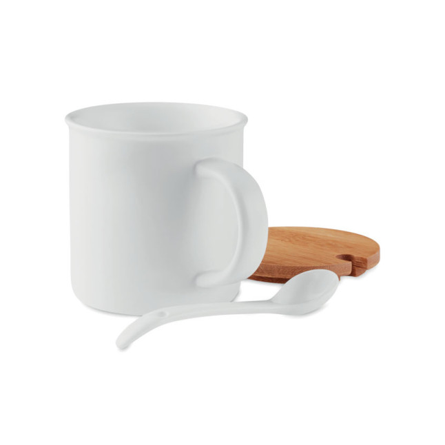 Porcelanowy kubek z łyżeczką KENYA