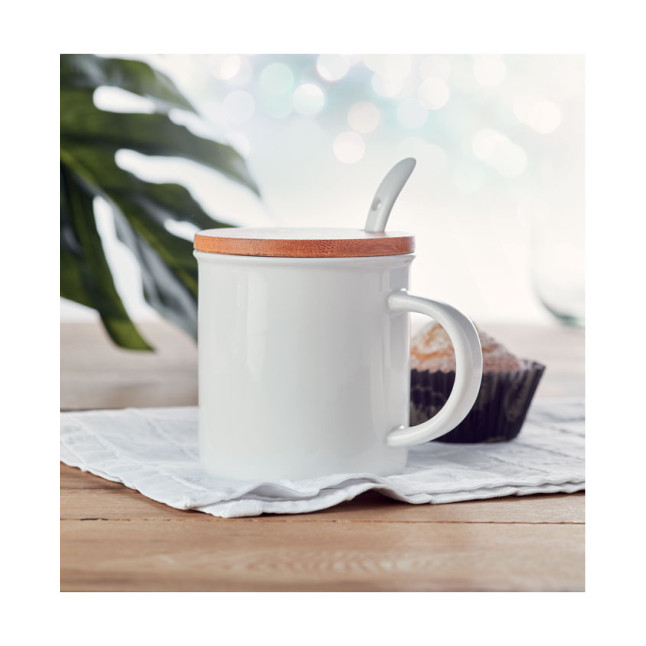 Porcelanowy kubek z łyżeczką KENYA