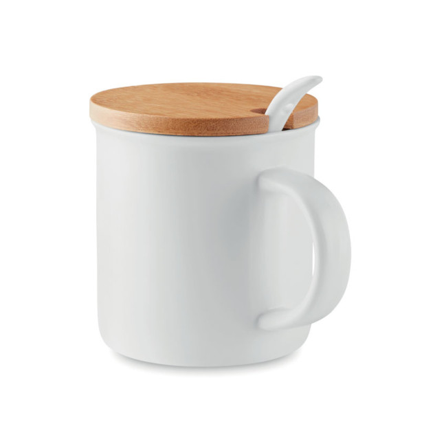 Porcelanowy kubek z łyżeczką KENYA