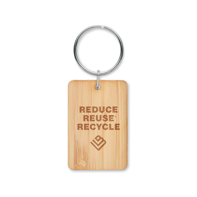 Prostokątny bambusowy brelok ANGLEBOO