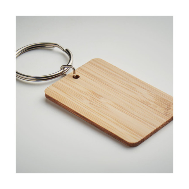 Prostokątny bambusowy brelok ANGLEBOO