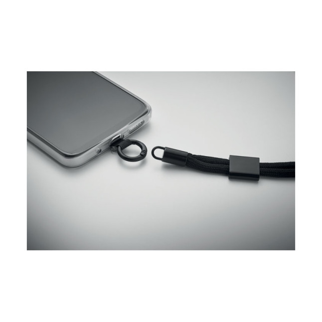 Smycz krótka do telefonu RPET NONETTE WRIST