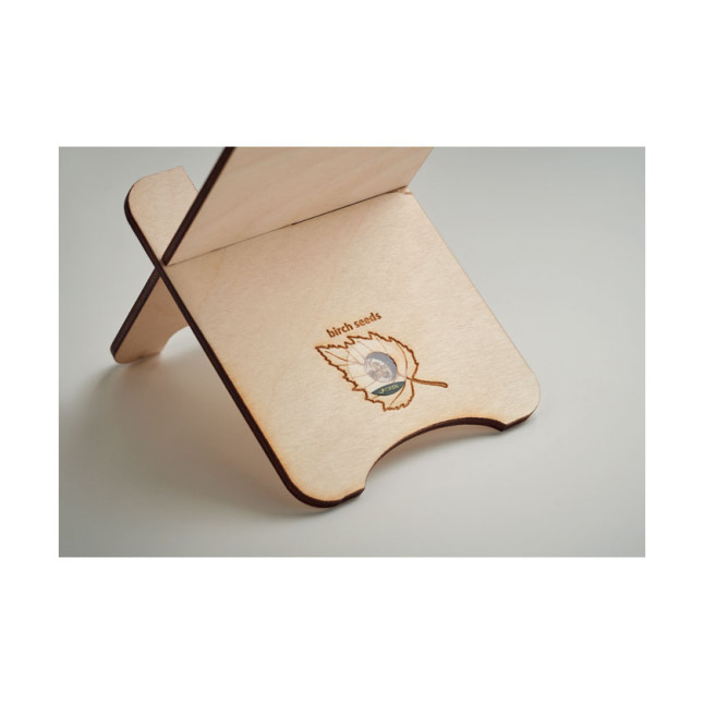 Sosnowy stojak na telefon GROUW STAND