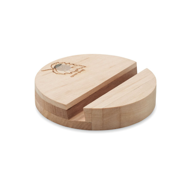 Stojak na telefon brzozowy GROW ROUND STAND