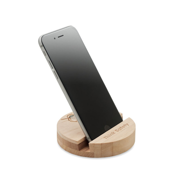 Stojak na telefon brzozowy GROW ROUND STAND
