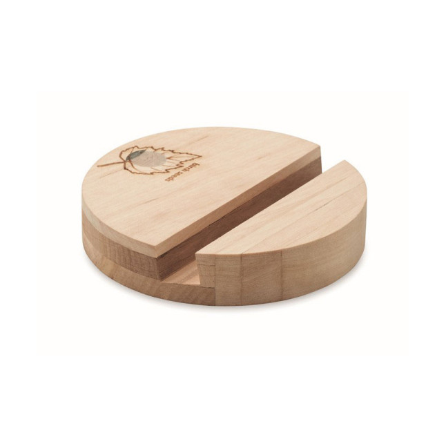 Stojak na telefon brzozowy GROW ROUND STAND