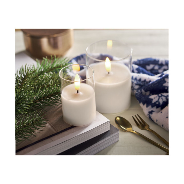 Świeca woskowa LED w szkle XANDLE+