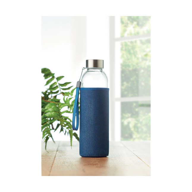 Szklana butelka w etui 500 ml UTAH DENIM