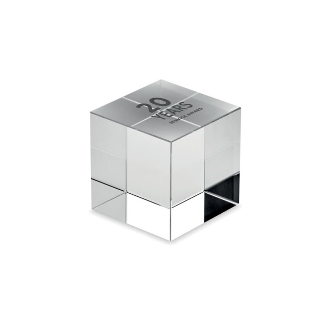 Szklana satuetka sześcian KUBEWARD