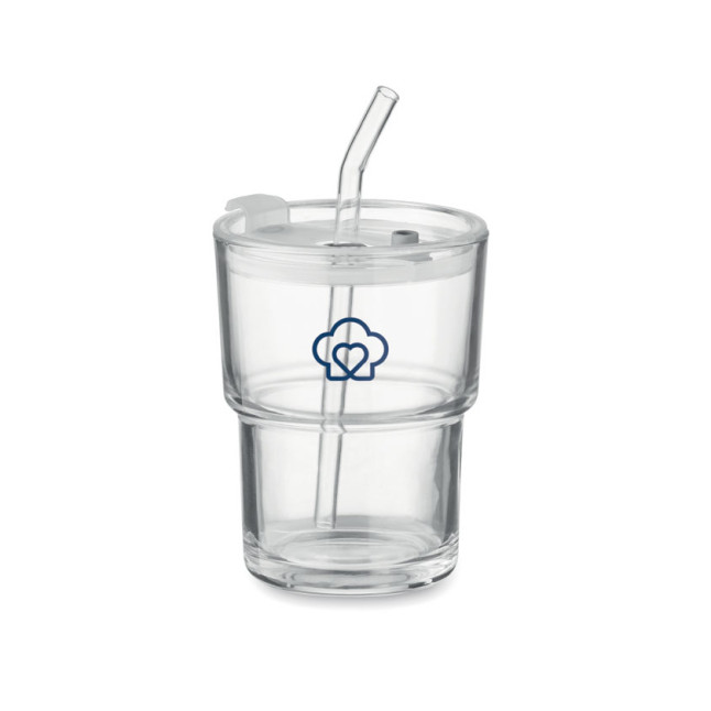 Szklany kubek ze słomką 400ml SIP