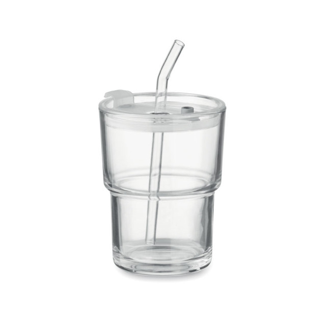 Szklany kubek ze słomką 400ml SIP